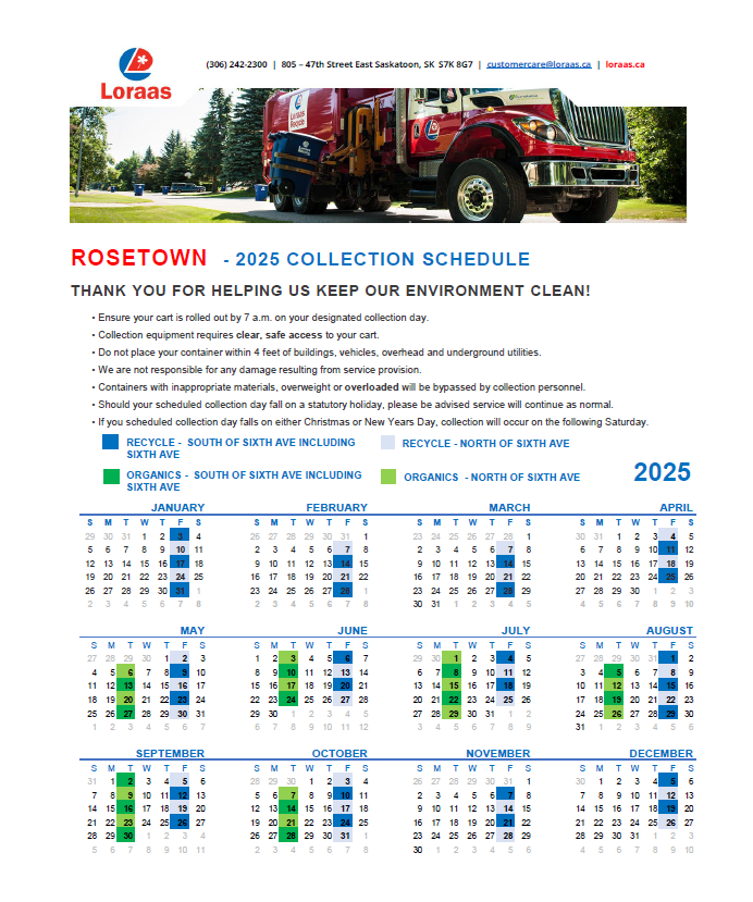 2025 Loraas Recycling & Compost Calendar